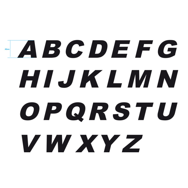 Lettres découpées 40mm (vendue à l'unité)