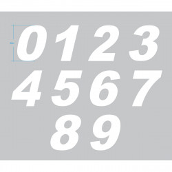 Numéros découpés YTWO - 90mm (vendu par 10 pièces)