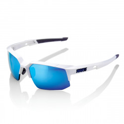 Solaire 100% - Speedcoupe - Matte White / HiPER Blue Multilayer Mirror