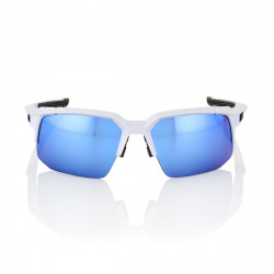 Solaire 100% - Speedcoupe - Matte White / HiPER Blue Multilayer Mirror